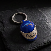 Porte-clés casque de moto 3D personnalisé en alliage de zinc moulé sous pression avec logo émaillé, porte-clés promotionnel en métal