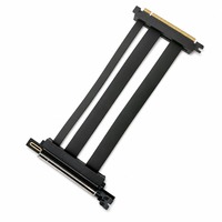 Câble Riser PCIe 5.0 x16 pour Station de Travail Serveur, Extension de Carte Graphique Double Rangée 128 Go/s avec Blindage EMI pour Mise à Niveau GPU