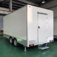 Remorques de cuisine mobiles entièrement équipées en aluminium et fibre de verre pour bars, cafés et restauration rapide, fermées