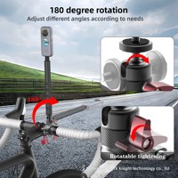 Support de guidon CNC pour caméra panoramique Insta360 X4/X3/X2, design plat coupe-vent pour vélo