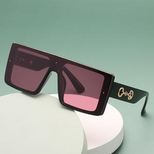 แว่นกันแดดผู้หญิงสไตล์ยุโรปกรอบสี่เหลี่ยม UV400 วัสดุ PC สีดำ FY-8825 แฟชั่นอินเทรนด์แว่นกันแดด - Product Image 1