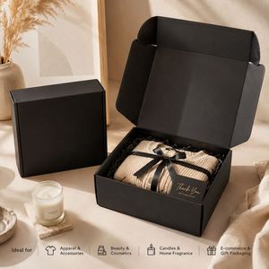 Boîte en carton ondulé noir avec impression de logo personnalisée FX, recyclable, résistante à l'eau, scellée de manière sécurisée, enduite de protection UV, pour kit de parfum et vêtements - Product Image 3