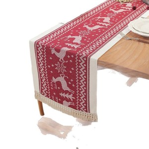 Cross-border American style table runner, light luxury high-end feel, imitation cotton and linen thickened tea towel, - Product Image 5