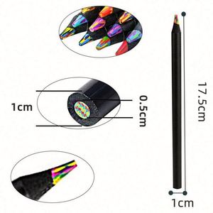 Crayons de couleur en bois arc-en-ciel géants multicolores fantaisie pour enfants USA Mairun pour l'école et l'art - Product Image 5