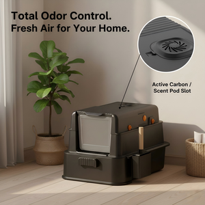 Edelstahl Quadratische Katzentoilette mit Abdeckung 91L Fassungsvermögen Langlebig Auslaufsicher Leicht zu Reinigen Manuell - Product Image 4