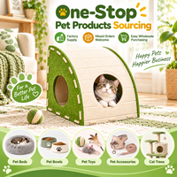Maison pour chat en feutre incurvée, abri fermé pour animaux de compagnie, lit pour chat doux et durable, montage facile, couleur personnalisée, vente en gros OEM