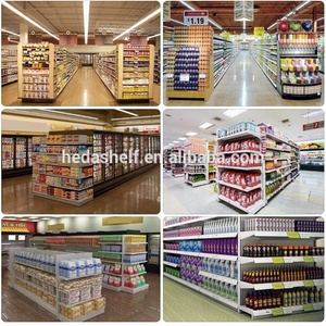 En gros Magasin De Détail Affichage Gondole En Métal Double côté Combiné Supermarché Étagères avec Dos En Filet - Product Image 6