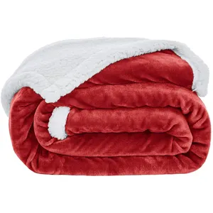 Cobertor Sherpa personalizado Flanela Soft Fleece Warm Sherpa Throw Blanket Para O Inverno