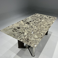 Dernière table de salle à manger en pierre de marbre véritable Design unique et luxueux Table en marbre doré Meubles de maison Restaurant