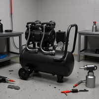Compresseur d'air sans huile à double cylindre, réservoir de 30 L, pompe à air silencieuse pour la réparation automobile, le travail du bois, la peinture au pistolet, l'utilisation en garage