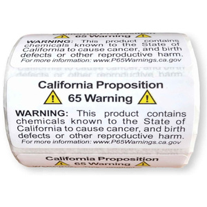 Etichette di Avvertimento per la Salute California 65, 2x1 Pollici, 500 Pezzi, Autoadesive in Carta Patinata, Personalizzabili, Proposta per il Cliente - Product Image 1