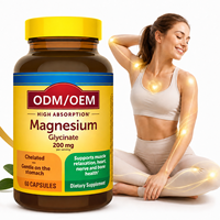 Glycinate de magnésium en marque blanche 200 mg : Capsule chélatée ODM/OEM à absorption élevée : Fabrication contractuelle mondiale de compléments alimentaires
