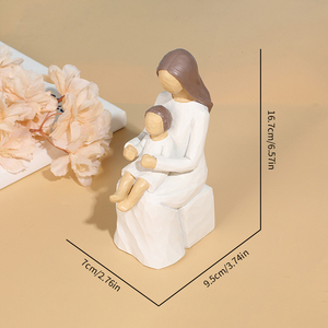 Statuetta in Resina Ritratto Familiare, Momento Felice e Caldo Eterno, Decorazione Commemorativa per la Casa, Regalo Sentimentale per i Propri Cari - Product Image 4