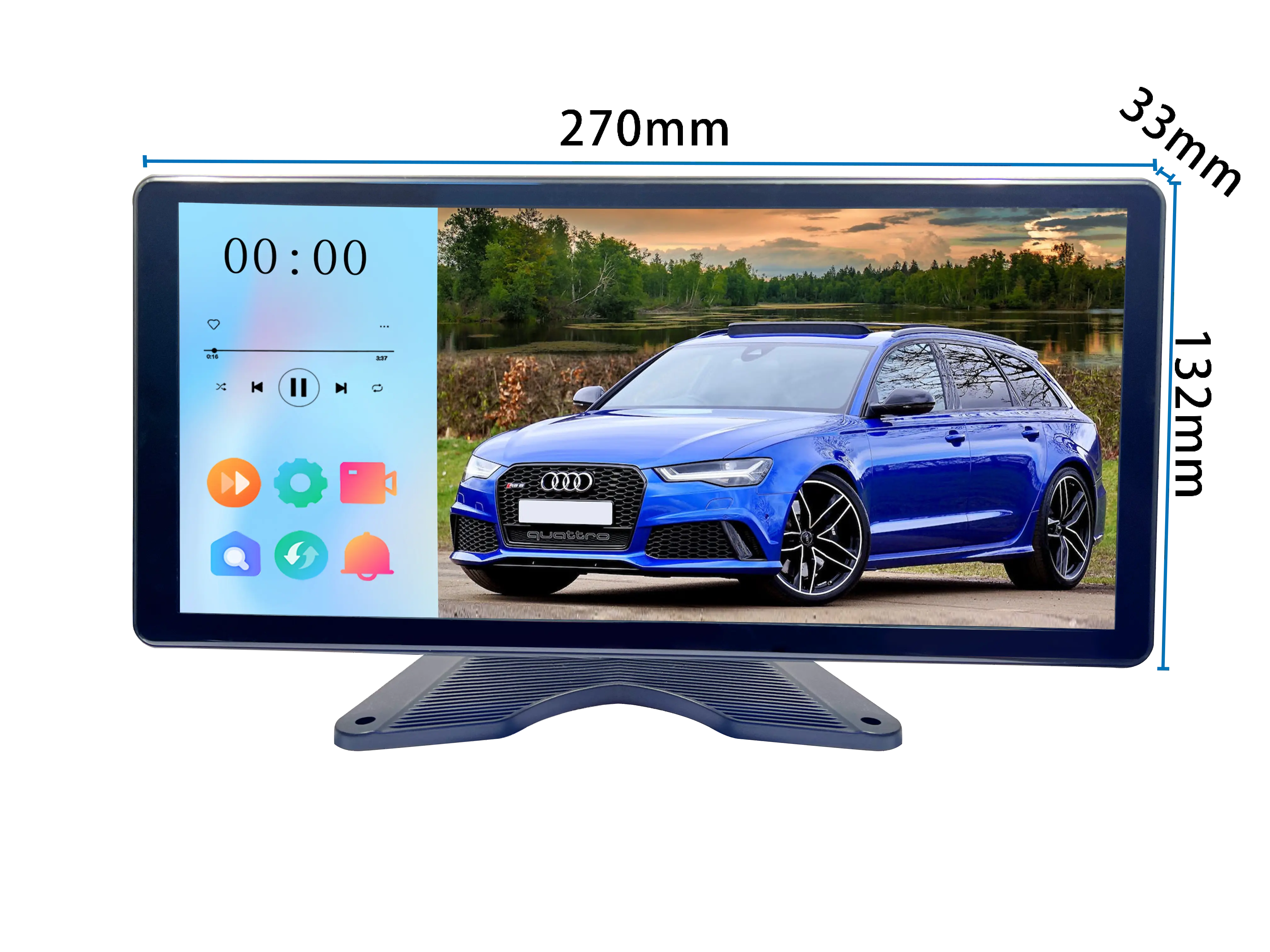 10.36 Inch Hd Monitor Quad View Motion Detecteren Alarm Auto Vrachtwagenbus Auto 'S Omkeren Beeld Display Dash Camerasysteem