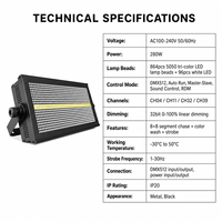 8+8 Dual-Modul LED Moving Head Strobe Wash RGBW 2-in-1 30Hz Blitz Pan 540 Tilt 270 DMX512 Pixel-Steuerung Bühnenbeleuchtung