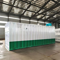 Station d'épuration des eaux usées intégrée MBBR en conteneur pour l'abattage de volailles avec garantie d'un an, capacité de 3000 L/heure