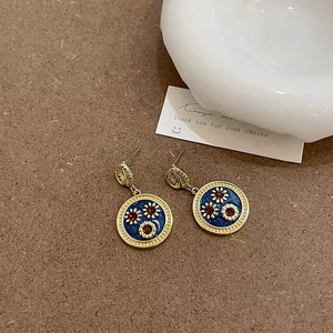 Pendientes de Aro de Moda con Diseño Retro Francés, Estilo Marino, Concha, Perla y Flor, Joyería para Mujer, Venta al por Mayor - Product Image 6