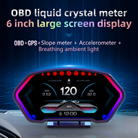 Escáner OBD2 WiiYii P3, Medidor Multifunción, Velocímetro, Pantalla de Visualización Frontal (HUD) con GPS, Pantalla LED de 6 Pulgadas, Conexión Tipo-C, Universal