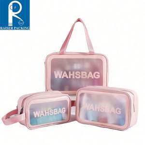 Logo personnalisé fermeture à glissière étanche et à la mode disponible en plastique petit sac à cosmétiques - Product Image 1