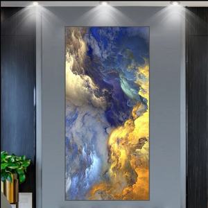 Decoración de Sala de Estar, Cuadros Abstractos Nórdicos en Lienzo con Nubes Azules y Doradas, Impresiones Modernas de Fantasía, Pintura Abstracta de Nubes - Product Image 5