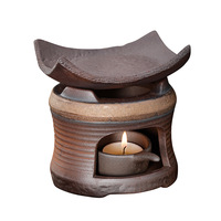 Base chauffante isolante rétro semi-artisanale en céramique pour bougies et diffuseurs, idéale pour le thé, l'aromathérapie, la cuisson et la friture.