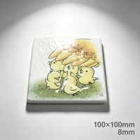 Carrelage en céramique moderne avec relief de poussins de dessin animé 100x100mm pour la maternelle, la crèche, isolation thermique des murs, design personnalisé