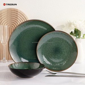 Luxury 16-Piece Eco Friendly Modern Luxury Stoneware Blue Ceramic Dinnerware <b>Set</b> for Hotel Wedding Catering Factory Direct - Product Image 4
