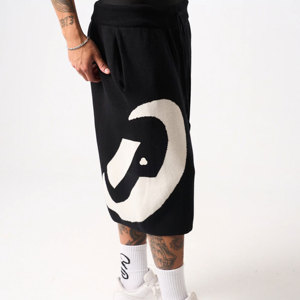 Shorts en mohair personnalisés style streetwear, imprimés, amples, au-dessus du genou, avec cordon de serrage, en tricot moelleux <span class=keywords><strong>et</strong></span> duveteux - Product Image 4