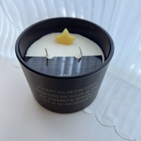 Schwarze & Lederduft-Kerze im Glasgefäß, Aromatherapie-Kerze für Wohnraumdekoration, Luxuriöse Duftkerze als Geschenk für Erwachsene