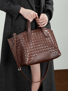 Bolso Tote de Cuero Vacuno Trenzado, de Lujo, de Alta Gama, Portátil, de Cuero Genuino, para Mujer, para Invierno <span class=keywords><strong>y</strong></span> Verano - Product Image 5