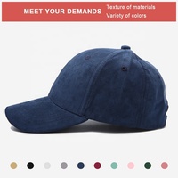 Venta al por mayor Gorras en blanco de 6 paneles de gamuza vegana gorras de béisbol estructuradas gorras de papá logotipo EMB personalizado hebilla gorras deportivas ajustables