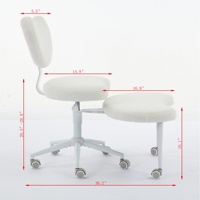 Fauteuil releveur moderne avec roulettes, soutien lombaire pour TDAH, hauteur réglable, extensible, en tissu Teddy