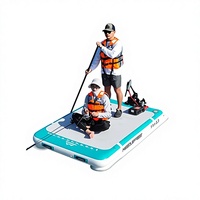 Radeau de pêche gonflable, plateforme flottante portable pour l'eau