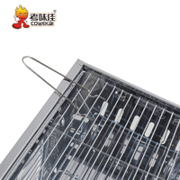 Barbecue transportable pliable en acier inoxydable, petit BBQ à charbon de bois, pour l'extérieur, promotion, instantané, pouces