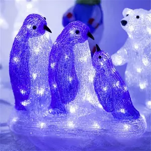 Đèn Con Voi Trang Trí Ngày Lễ Bằng Nhựa Resin Led 3D Ngoài Trời Chiếu Sáng Đèn Giáng Sinh Chim Cánh Cụt Nam Cực