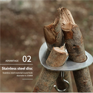 Soporte Portátil para Macetas Colgantes de Exterior con Bolsillo Exterior, Soporte Triangular para Acampar, Trípode de Acero Inoxidable para Guardar alrededor de un Fogata - Product Image 4