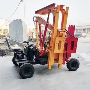 Yugong Mini Small Mobile Hydraulic Concrete Piling Guardrail Fence Post Pile Press Driver Driving Machine