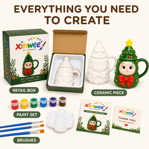<span class=keywords><strong>Kit</strong></span> de <span class=keywords><strong>Pintura</strong></span> para Tazas de Cerámica con Diseño de Árbol de Navidad, para Niños, Pinta Tu Propia Taza de Café con Personajes Navideños, Set de Regalo de Arte y Manualidades - Product Image 2