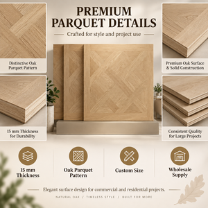Parquet décoratif en chêne 15 mm, <span class=keywords><strong>chevron</strong></span> Versailles personnalisé pour projets résidentiels et commerciaux - Product Image 3