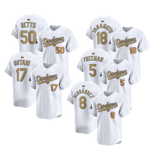 2025 Gold Collection Limited Heren Los Angeles Jersey Baseball Shirts Custom Wear Gestikte Geborduurde Uniformen met Logo's Wit - Product Image 1