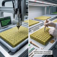 Cubes de démarrage pour semis en laine de roche hydroponique commerciale, réutilisables, double usage, écologiques, pour tomates et concombres