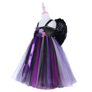 Vestidos tutú para niñas niños vampiro princesa Cosplay disfraces con ala Halloween carnaval fiesta vestido para niñas de 2 a 12 años - Product Image 6