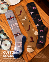 Chaussettes d'équitation professionnelles personnalisées, respirantes, antidérapantes, hautes jusqu'au genou, avec logo, pour hommes et femmes