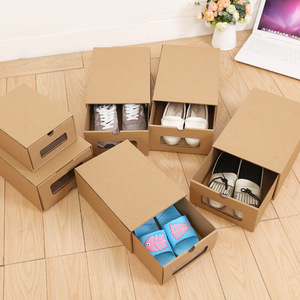Gift Box Custom Recycled Cardboard Shoe Gift Packaging Sliding Drawer Box With Ribbon Handle