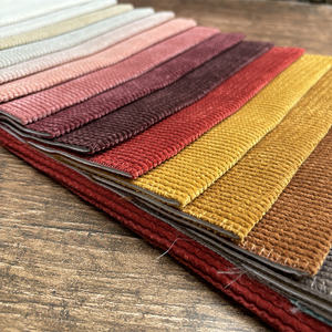 热卖涤纶素色宽羽状条纹灯芯绒天鹅绒提花沙发面料凯特 - Product Image 6