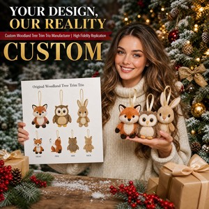 OEM ODM Personnalisé Trio de Mascottes en Peluche sur le thème des Arbres de la Forêt, Jouet en Peluche Promotionnel CPC de Noël, Cadeau de Fêtes Saisonnier - Product Image 1