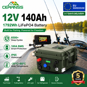 EU STOCK Portable Outdoor Camping Fishing Boat 12.8V 50Ah 80Ah <b>24V</b> 100Ah 200Ah Lithium <b>Battery</b> 1792Wh 12V 140Ah <b>Battery</b> - Product Image 1