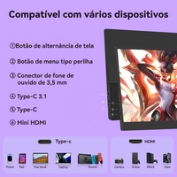 Moniteur portable R&E ultra-fin 15,6 pouces IPS 1080P avec résolution Type-C, extension d'écran d'ordinateur portable, 100% SRGB sans scintillement pour les professionnels