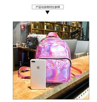 Mini mode nouveau été filles holographique Laser cuir sac à dos PVC doublé femmes sac à dos fermeture à glissière pour voyage usage décontracté