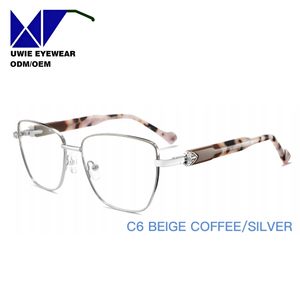 Lunettes de mode œil-de-<span class=keywords><strong>chat</strong></span> en métal sur mesure OEM, anti-lumière bleue, pour adultes unisexes, taille 54-17-145, par notre équipe de designers interne - Product Image 5